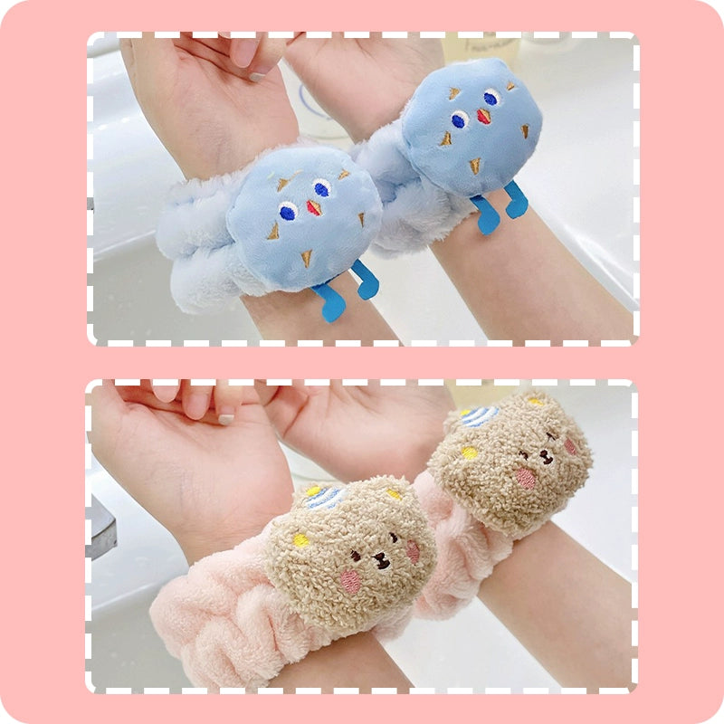 可爱洗脸手腕带洗手防湿滴水袖子护腕吸水神器运动吸汗洗漱手巾女