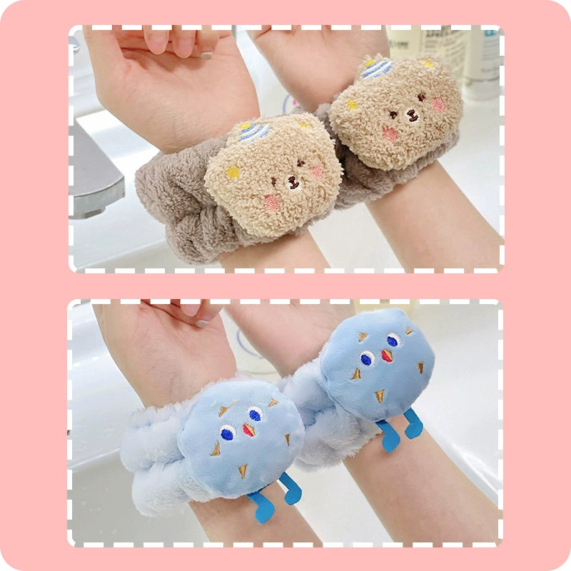可爱洗脸手腕带洗手防湿滴水袖子护腕吸水神器运动吸汗洗漱手巾女
