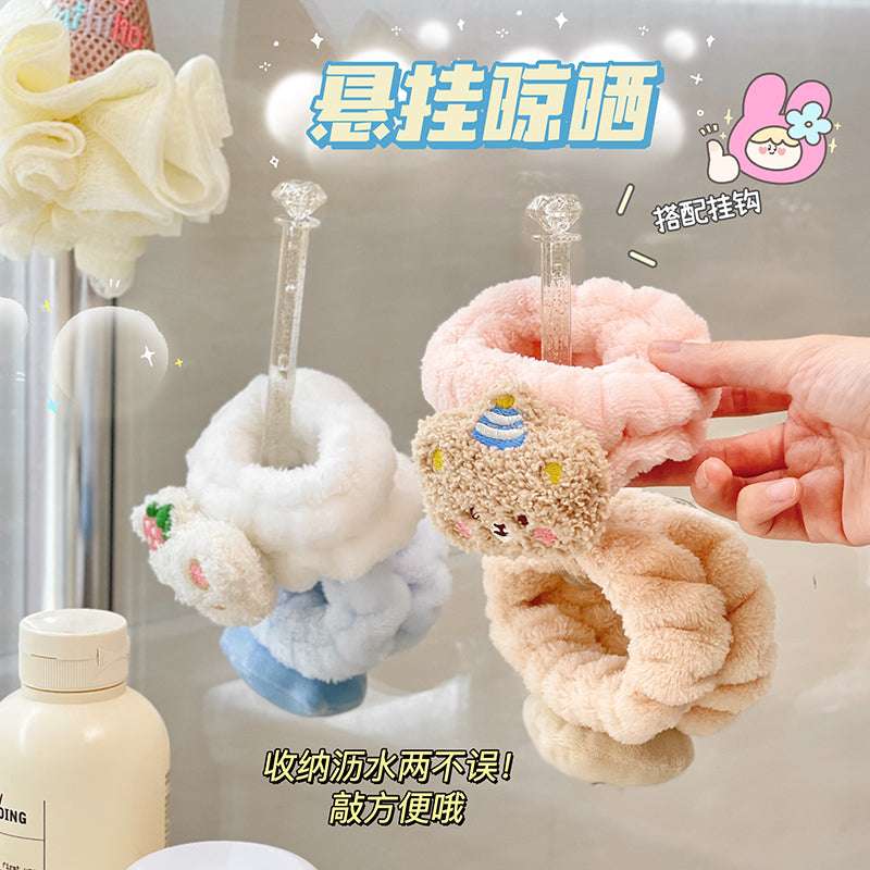 可爱洗脸手腕带洗手防湿滴水袖子护腕吸水神器运动吸汗洗漱手巾女