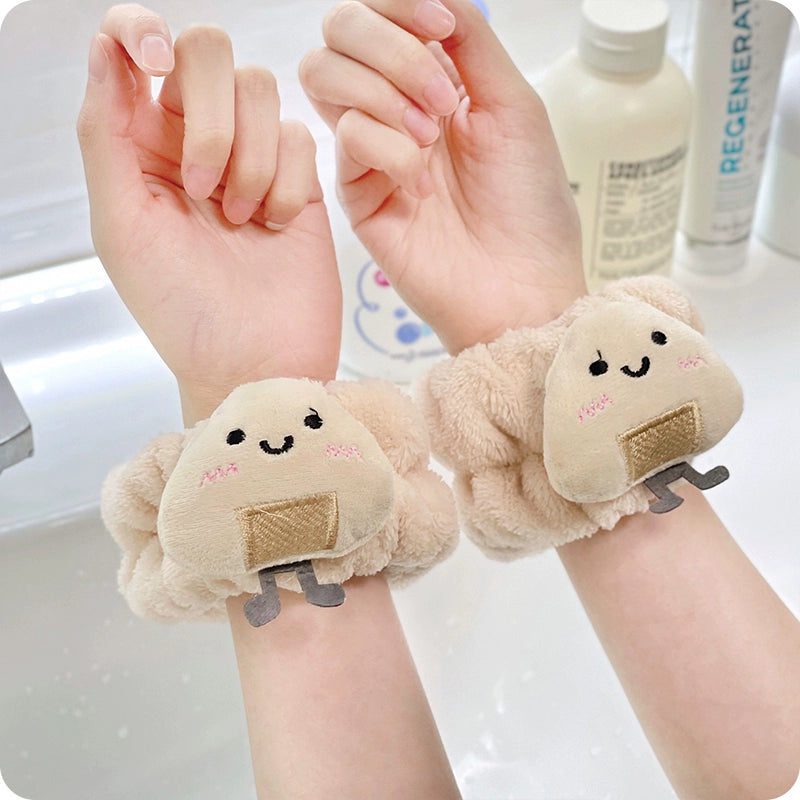 可爱洗脸手腕带洗手防湿滴水袖子护腕吸水神器运动吸汗洗漱手巾女