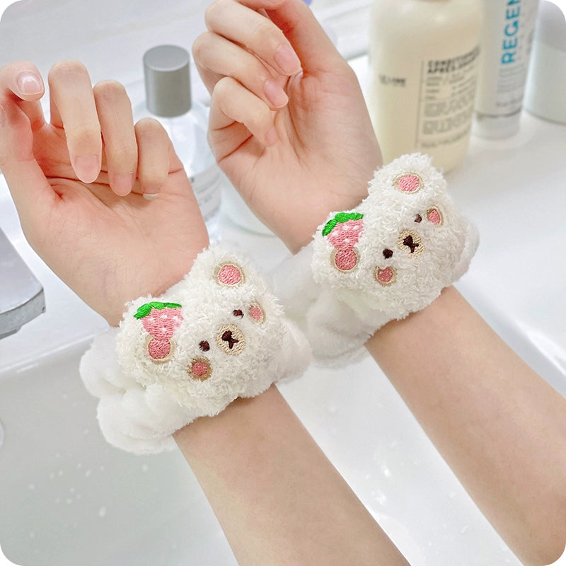 可爱洗脸手腕带洗手防湿滴水袖子护腕吸水神器运动吸汗洗漱手巾女