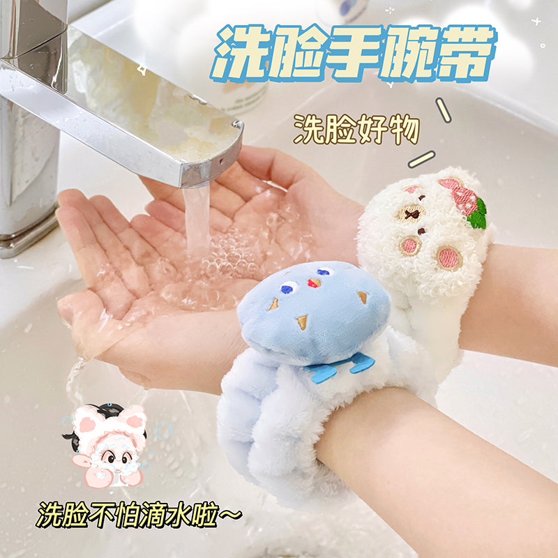可爱洗脸手腕带洗手防湿滴水袖子护腕吸水神器运动吸汗洗漱手巾女