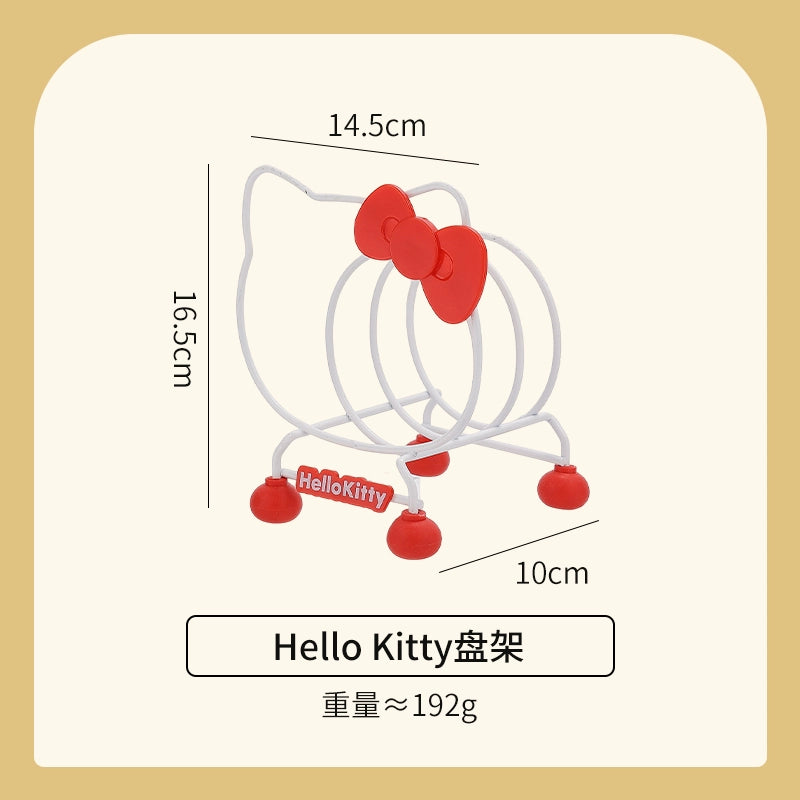 HelloKitty锅架坐式厨房多功能置物架米奇盘子收纳架灶台菜板架子