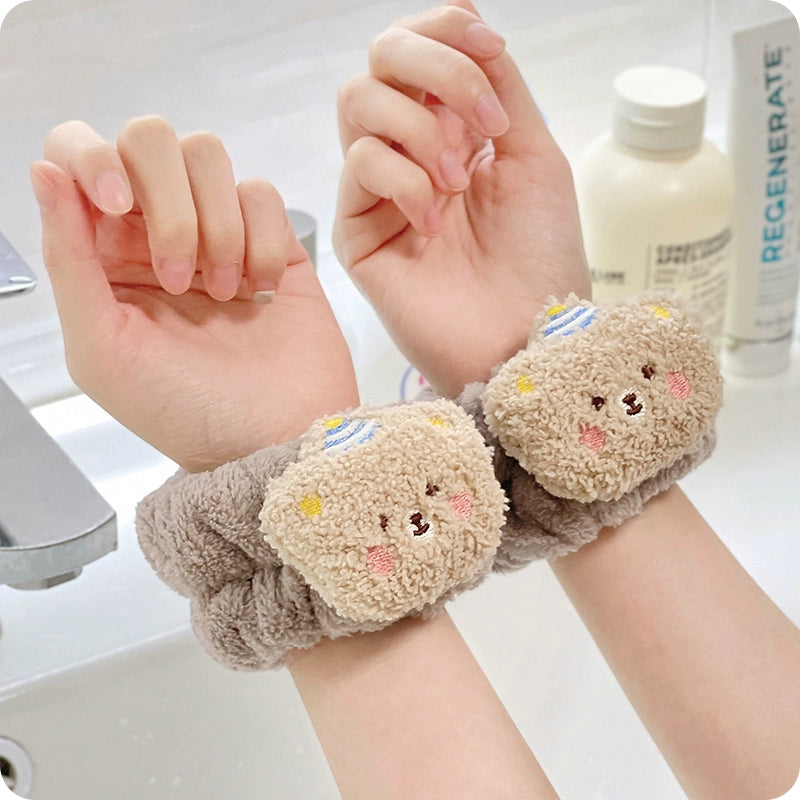 可爱洗脸手腕带洗手防湿滴水袖子护腕吸水神器运动吸汗洗漱手巾女