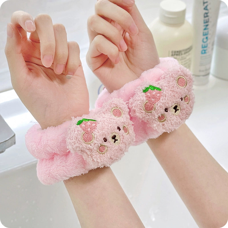 可爱洗脸手腕带洗手防湿滴水袖子护腕吸水神器运动吸汗洗漱手巾女