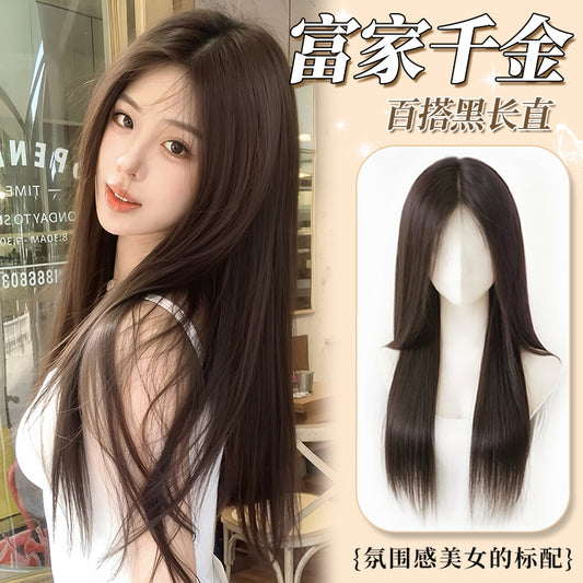 艾雪梦不用戴发网假发女片头顶遮白发增发量蓬松高颅顶长发补发片