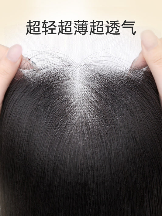 假发片女头顶无痕补发片增发量蓬松高颅顶不用戴发网真人发假发片